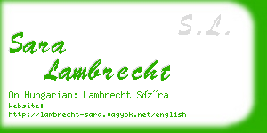 sara lambrecht business card